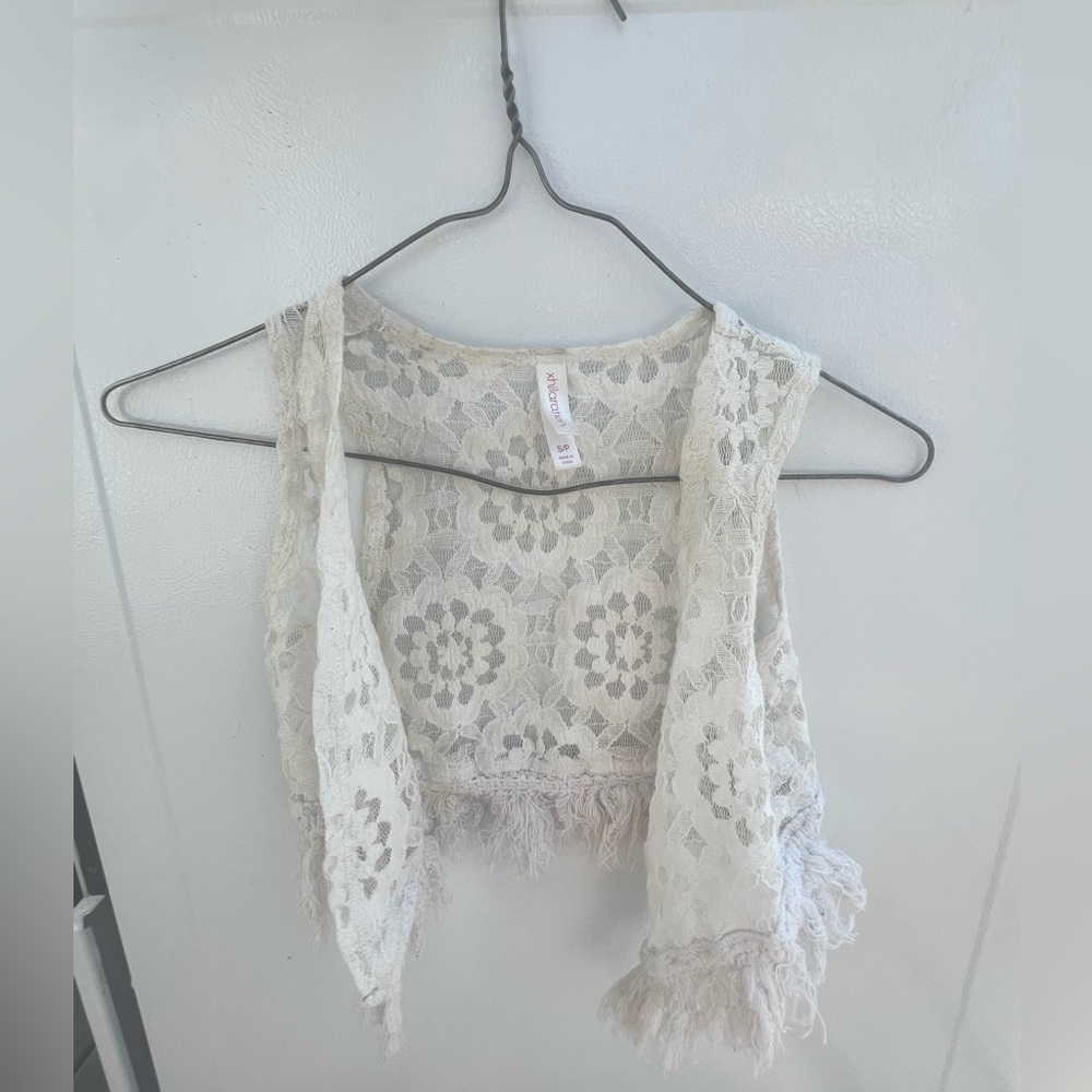 White Boho Tassel Vest by xhilaration